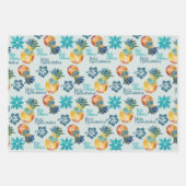 Hawaiianische Ananas und Hibiskus Mele Kalikimaka  Geschenkpapier Set (Vorderseite 3)