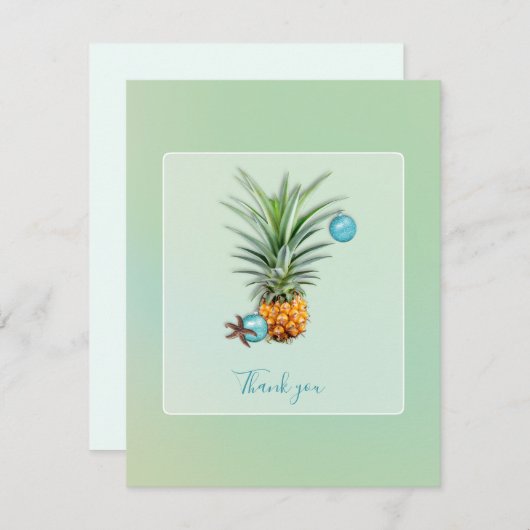Hawaiianische Ananas Weihnachten Danke (Vorne/Hinten)