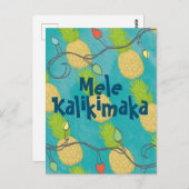 Hawaiianische Ananas Weihnachtsbeleuchtung Postkarte (Vorne/Hinten)