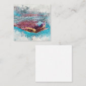 Hawaiianische Aquarellmalerei Quadratische Visitenkarte (Vorne/Hinten)