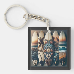 Hawaiianische bemalte Surfboards Schlüsselanhänger