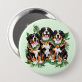 Hawaiianische Berner Sennenhunde Blumenlei Button (Vorne & Hinten)