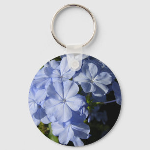 Hawaiianische Blaue Plumbago-Blumen-Auflage-Geträn Schlüsselanhänger