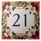 Hawaiianische Blume Blumenhäuschen Fliese (Vorderseite)