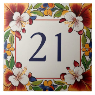 Hawaiianische Blume Blumenhäuschen Fliese