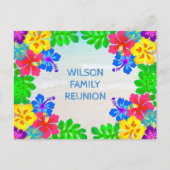 Hawaiianische Blume Border Family Wiedersehen Postkarte (Vorderseite)