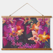 Hawaiianische Blume Frenzy Wandteppich Mit Holzrahmen (Vorne)