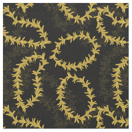 Hawaiianische Blume Garlands Gemustert Black and G Stoff