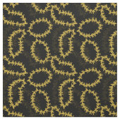 Hawaiianische Blume Garlands Gemustert Black and G Stoff (Muster)