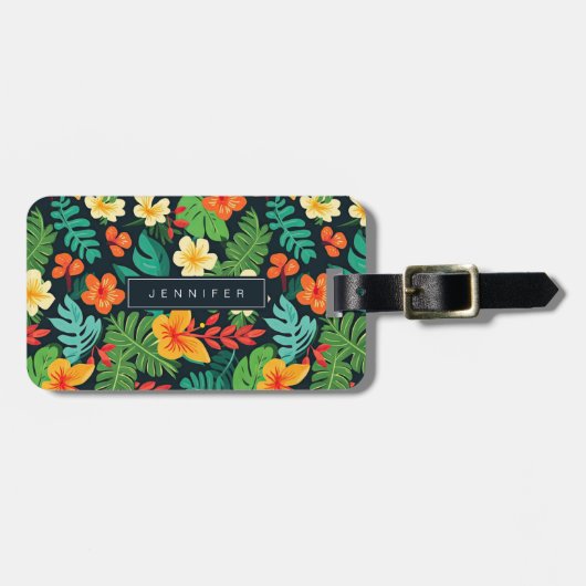 Hawaiianische Blume Gepäckanhänger (Vorderseite horizontal)