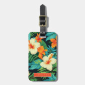 Hawaiianische Blume Gepäckanhänger (Vorderseite vertikal)