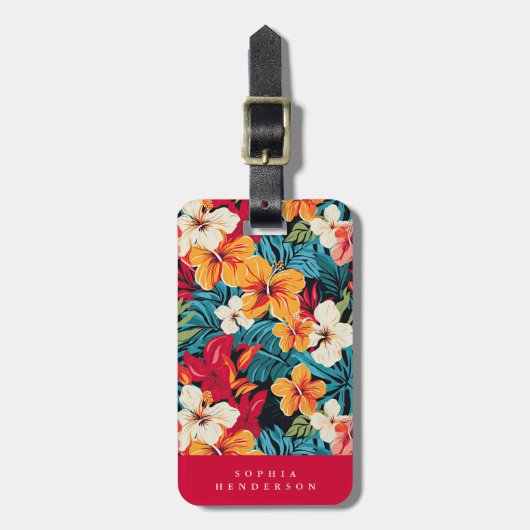 Hawaiianische Blume Gepäckmarke Gepäckanhänger (Vorderseite vertikal)
