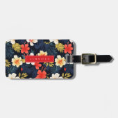 Hawaiianische Blume Gepäckmarke Gepäckanhänger (Vorderseite horizontal)