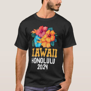 Hawaiianische Blume Hibiskus Hawaii 2024 Honolulu  T-Shirt