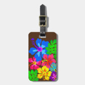 Hawaiianische Blume Hibiskus Kunst Gepäckanhänger (Vorderseite vertikal)