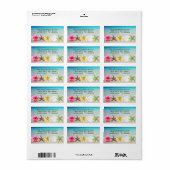 Hawaiianische Blume in der Rücksendeadresse Seashe Adressaufkleber (Vorne)