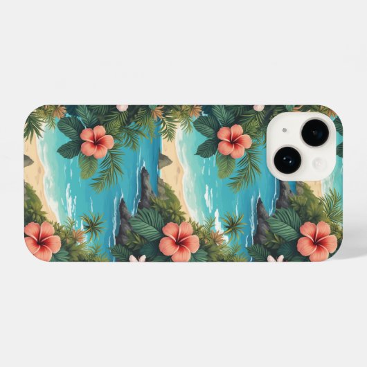 hawaiianische Blume iPhone Hülle (Rückseite (Horizontal))