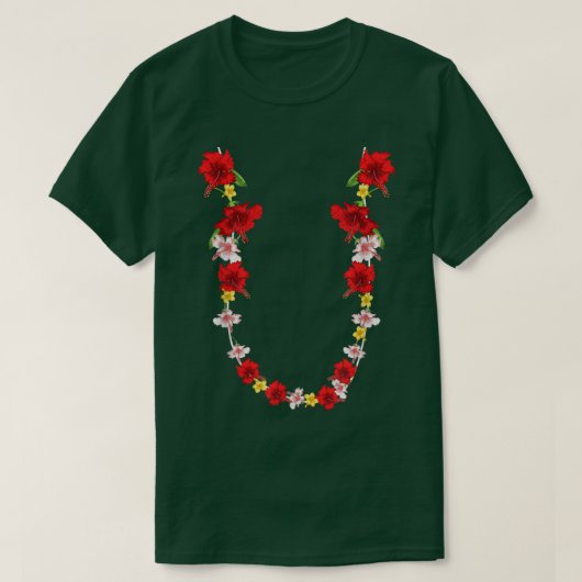 Hawaiianische Blume Kette Tropischer Sommer Floral T-Shirt (Design vorne)