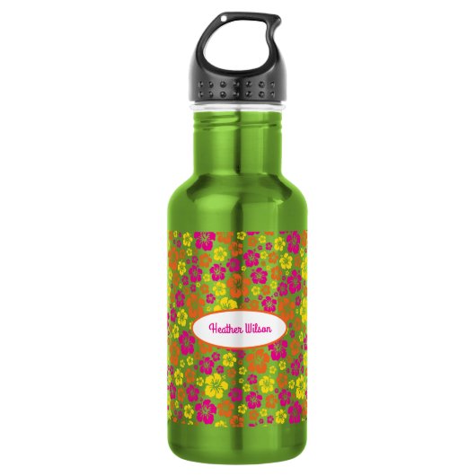 Hawaiianische Blume Niedlich Kinder Wasserflasche  (Vorderseite)
