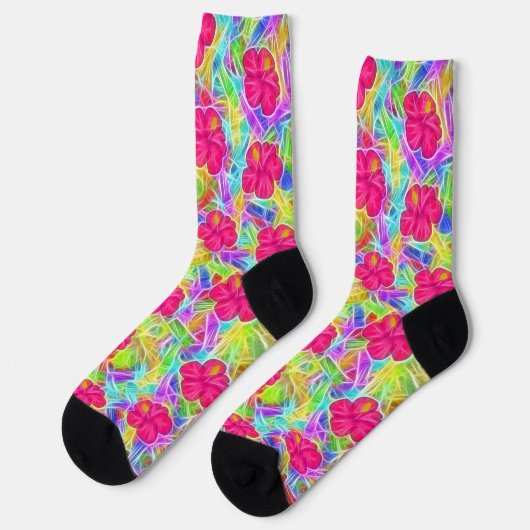 Hawaiianische Blume Socken (Linkes Detail)