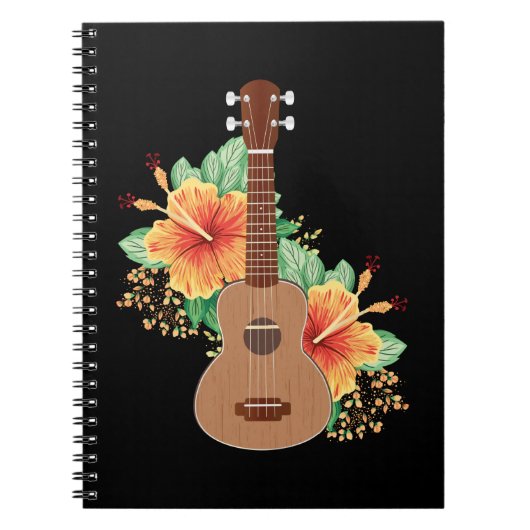 Hawaiianische Blume Ukulele Guitar Hawaii Notizblock (Vorderseite)