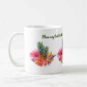 Hawaiianische Blume und Ananas-Eigenwerbung Kaffeetasse (Links)