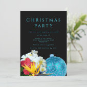 Hawaiianische Blume Weihnachten Party Einladung (Stehend Vorderseite)