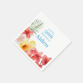 Hawaiianische Blumen-Geburtstags- Serviette (Ecke)