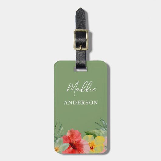 Hawaiianische Blumen  Gepäckanhänger (Vorderseite vertikal)