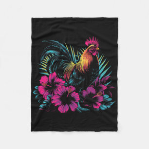 Hawaiianische Blumen Hahn Kauai Hawaii Vint Fleecedecke