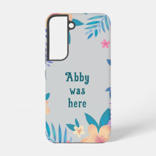 Hawaiianische Blumengestaltung auf Grau Samsung Galaxy Hülle