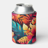 Hawaiianische Blüte helle tropische Muster Dosenkühler (Kanne Vorderseite)