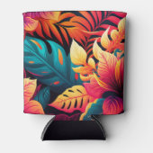 Hawaiianische Blüte helle tropische Muster Dosenkühler (Vorderseite)