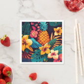 Hawaiianische Blüte tropisches Ananas Muster Serviette (Beispiel)