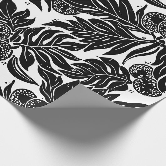Hawaiianische Brotfruchtmuster Geschenkpapier (Ecke)