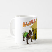Hawaiianische Bulldog-Hula Tiki-Tasse Kaffeetasse (Vorderseite Links)