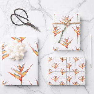 Hawaiianische Druckhelikonie Blume 2 Geschenkpapier Set