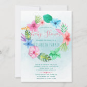 Hawaiianische Dusche mit blühenden Blumen Einladung (Vorderseite)