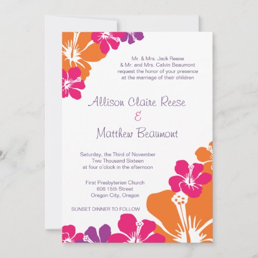 Hawaiianische Einladung (Vorderseite)