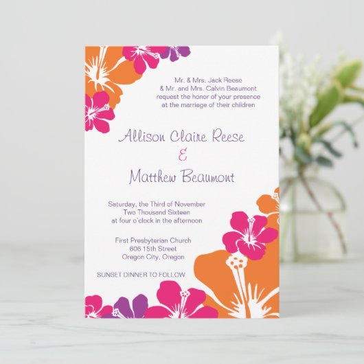 Hawaiianische Einladung (Stehend Vorderseite)