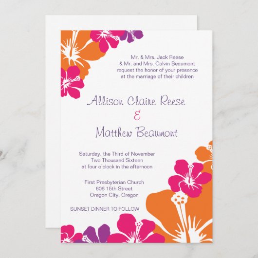 Hawaiianische Einladung (Vorne/Hinten)