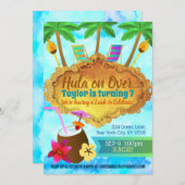 Hawaiianische Einladungen zum Geburtstag (Vorne/Hinten)