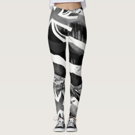 Hawaiianische Flagge in Monotone Leggings
