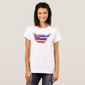 Hawaiianische Flagge Shaka-Schild Damen T-Shirt (Vorne ganz)