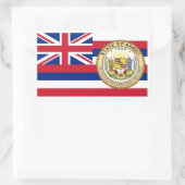 Hawaiianische Flagge & Siegel, Flagge Hawaiis Rechteckiger Aufkleber (Tasche)