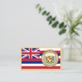 Hawaiianische Flagge & Siegel, Flagge Hawaiis Visitenkarte (Stehend Vorderseite)