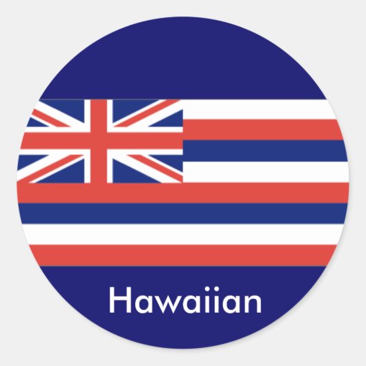 Hawaiianische Flaggenaufkleber Runder Aufkleber (Vorderseite)