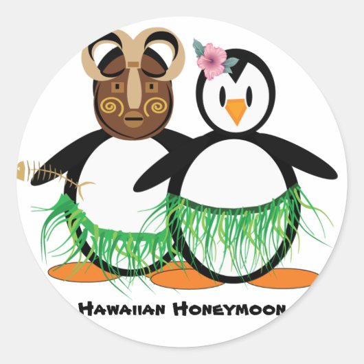 Hawaiianische Flitterwochen Runder Aufkleber (Vorderseite)