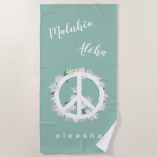 Hawaiianische Friedensstifter Liebe Name des Blume Strandtuch