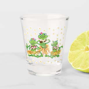 Hawaiianische Froschschweine-Mädchen und Frangipan Schnapsglas
